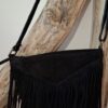 Sac à franges en cuir noir – Image 5