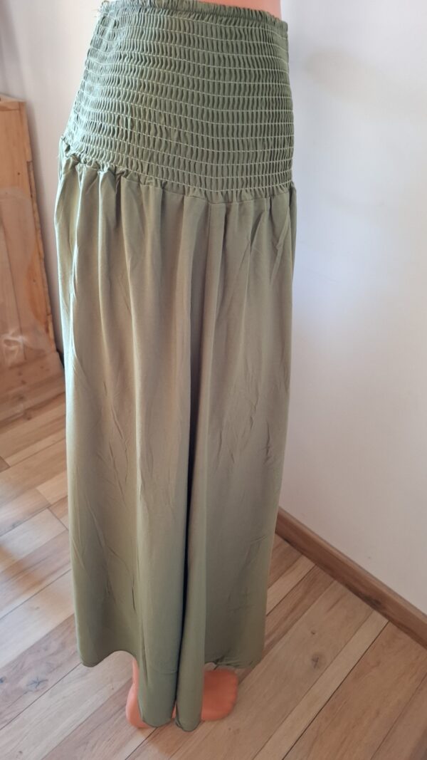 Pantalon jupe culotte verte kaki – Image 2