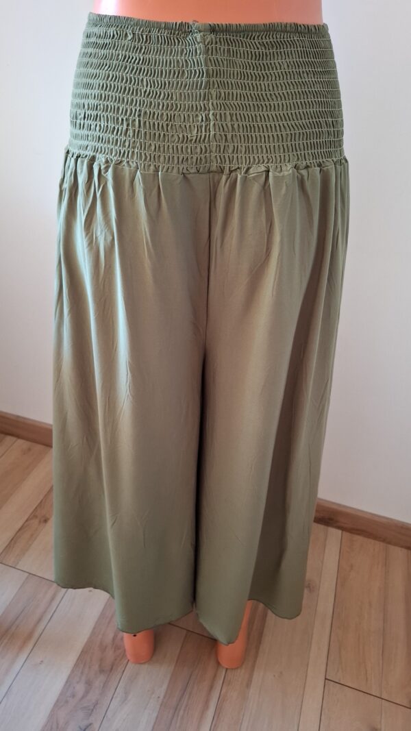 Pantalon jupe culotte verte kaki – Image 3