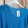Pull turquoise côtelé – Image 2