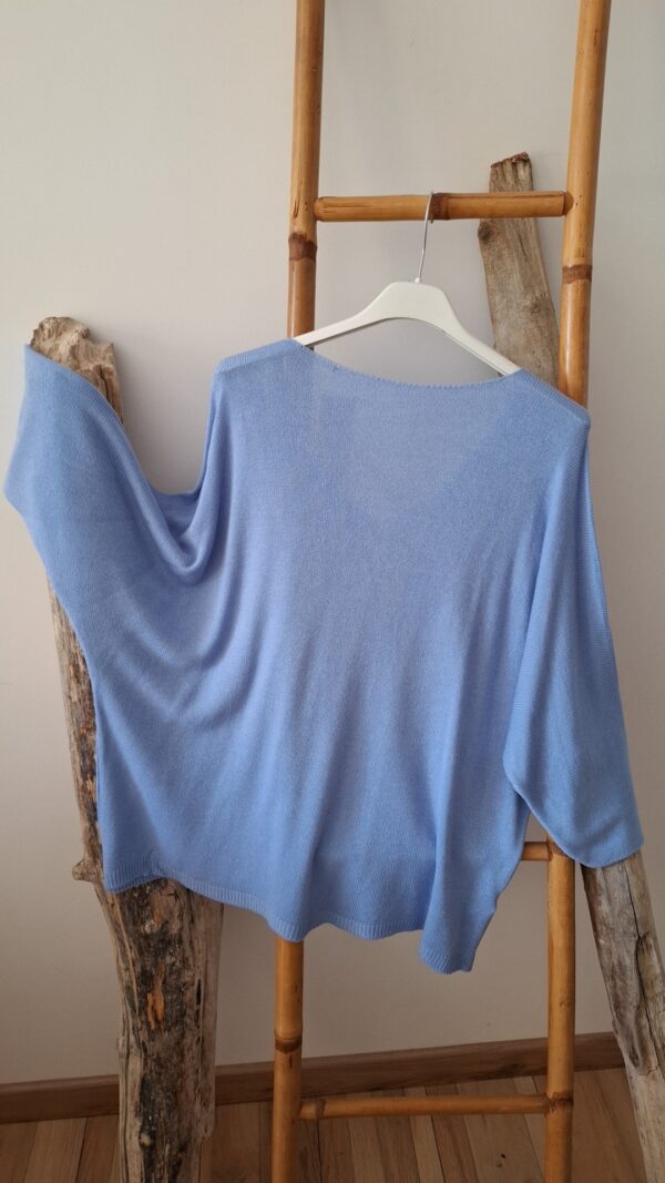 Pull bleu clair côtelé – Image 4