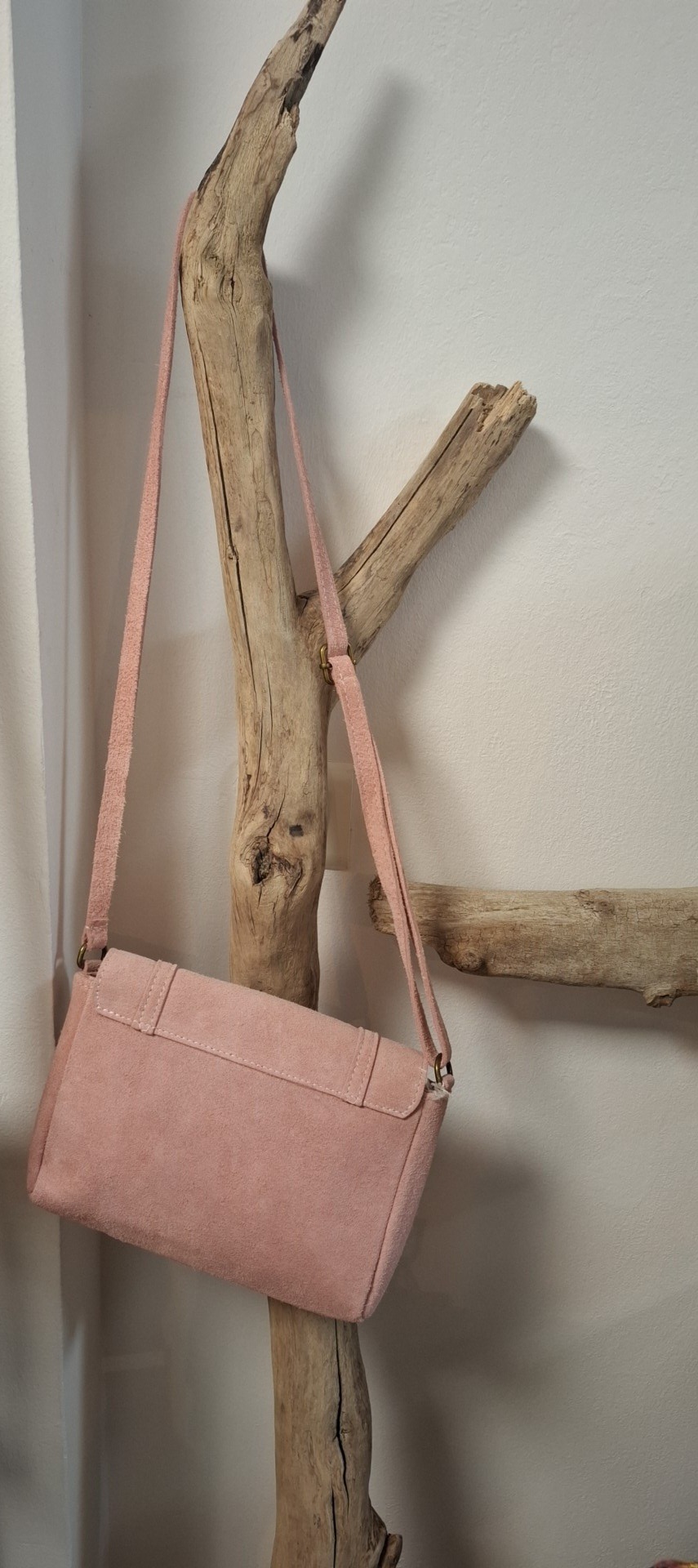 Sac bandoulière rose poudré – Image 3