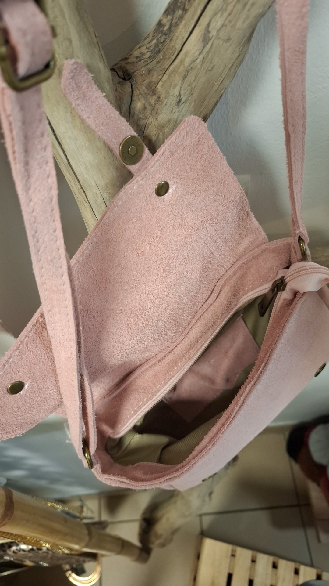 Sac bandoulière rose poudré – Image 4