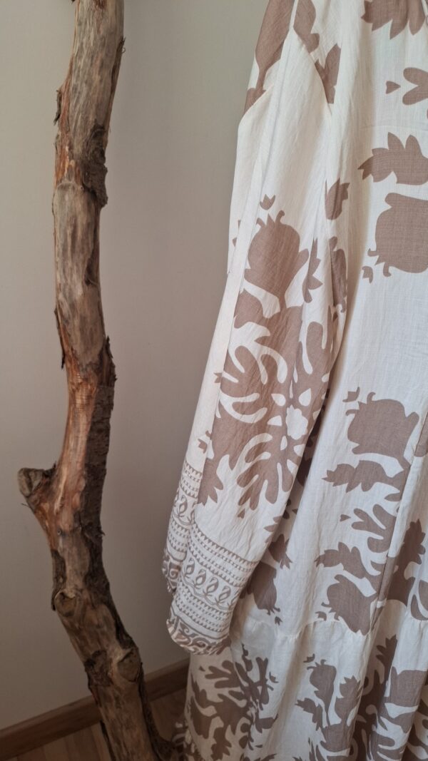 Robe LUSA longue beige à motifs – Image 5
