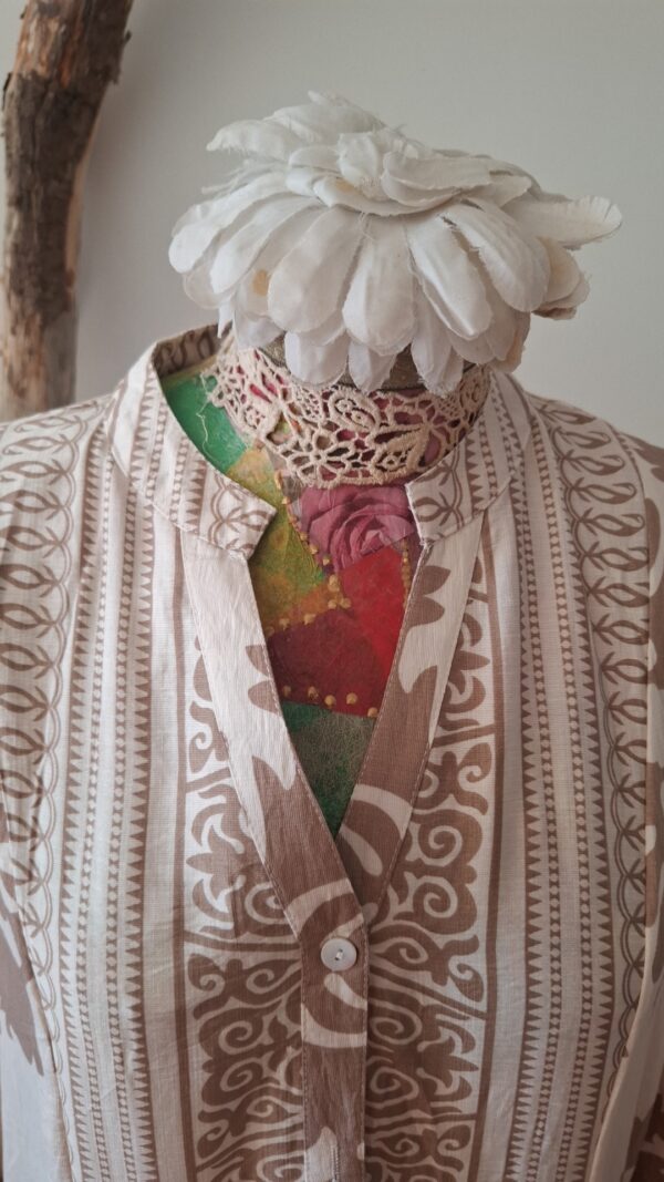 Robe LUSA longue beige à motifs – Image 3