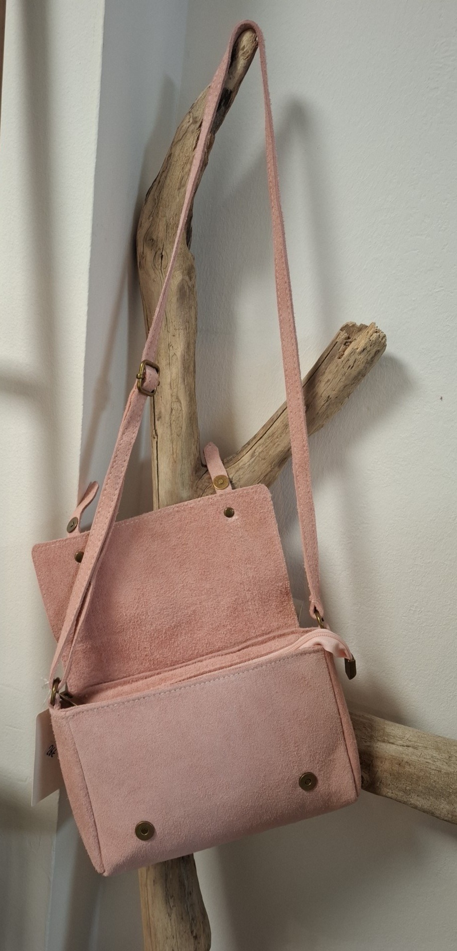 Sac bandoulière rose poudré – Image 2