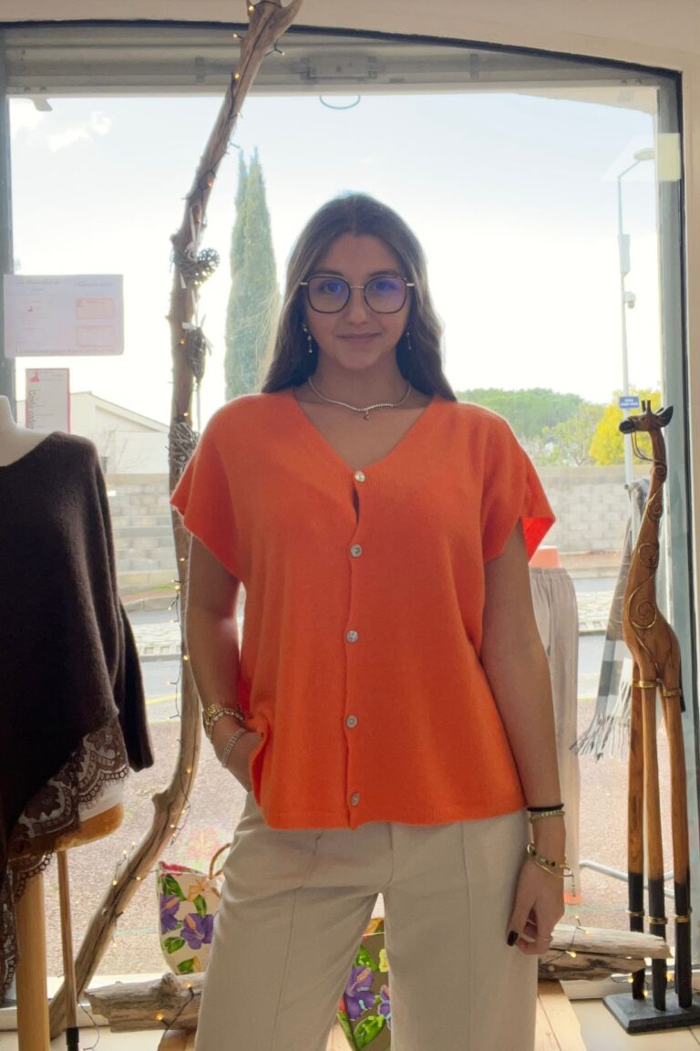 Gilet manches courtes orange