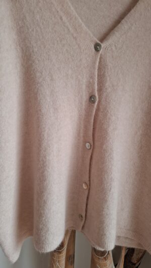 Gilet manches courtes rose poudrée