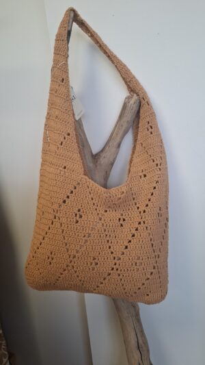 Sac crochet bohème Camel