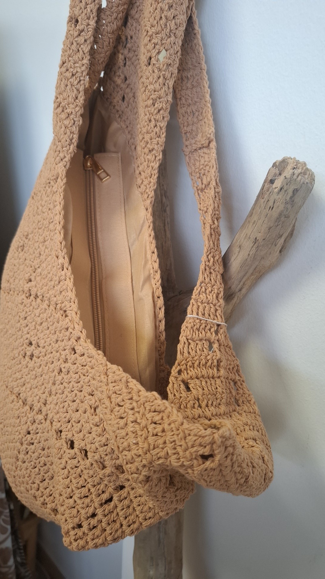 Sac crochet bohème Camel – Image 3