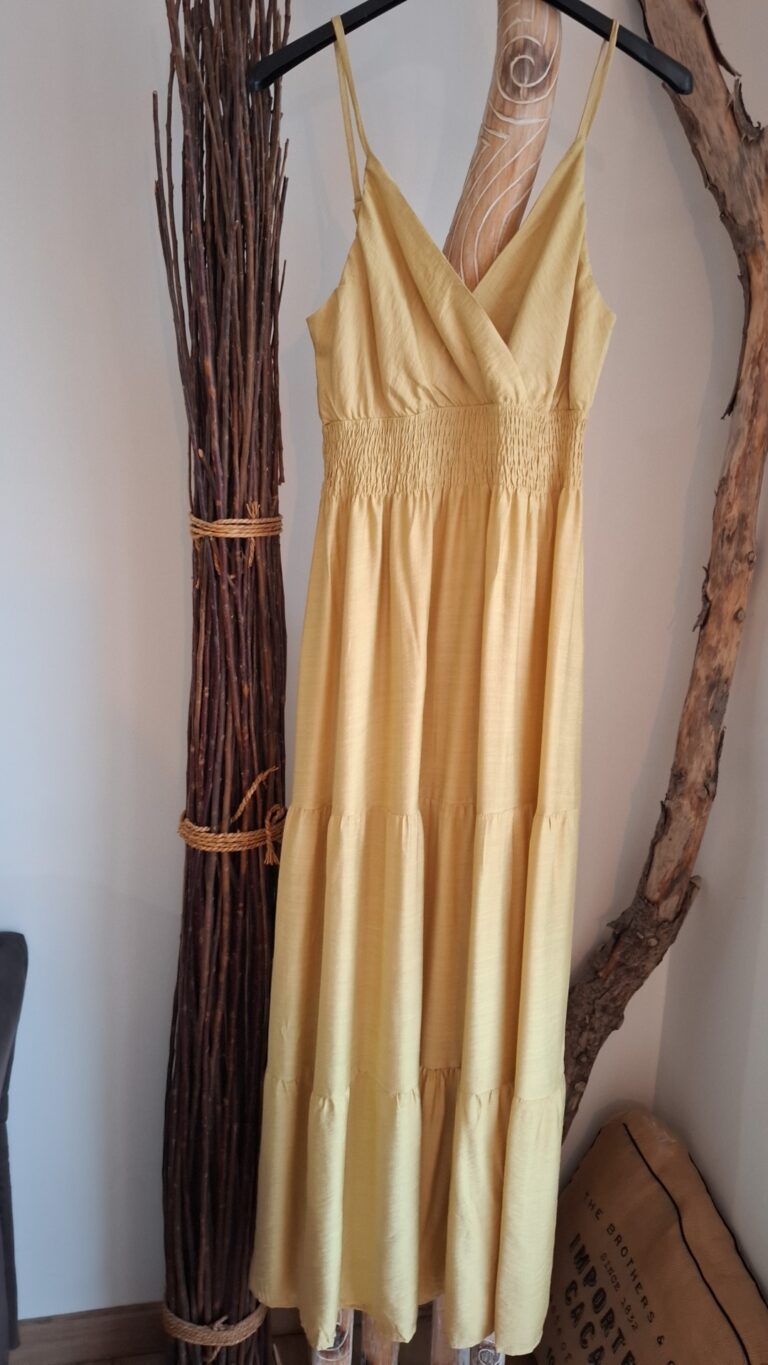 Robe longue moutarde