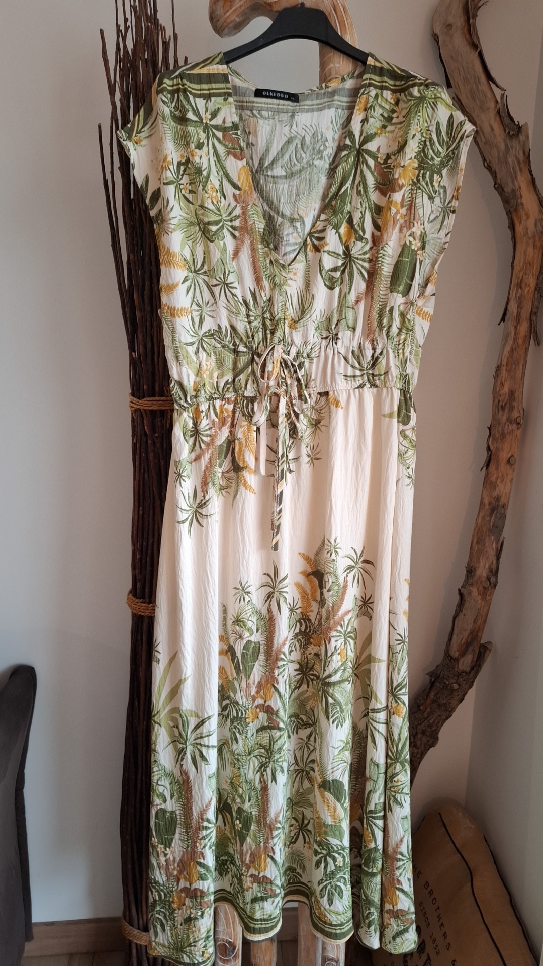 Robe longue exotique verte