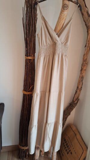 Robe longue beige