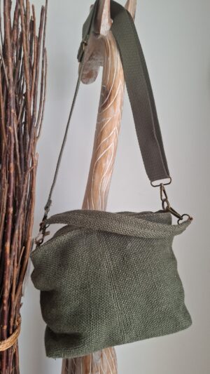 Sac vert kaki toile de jute